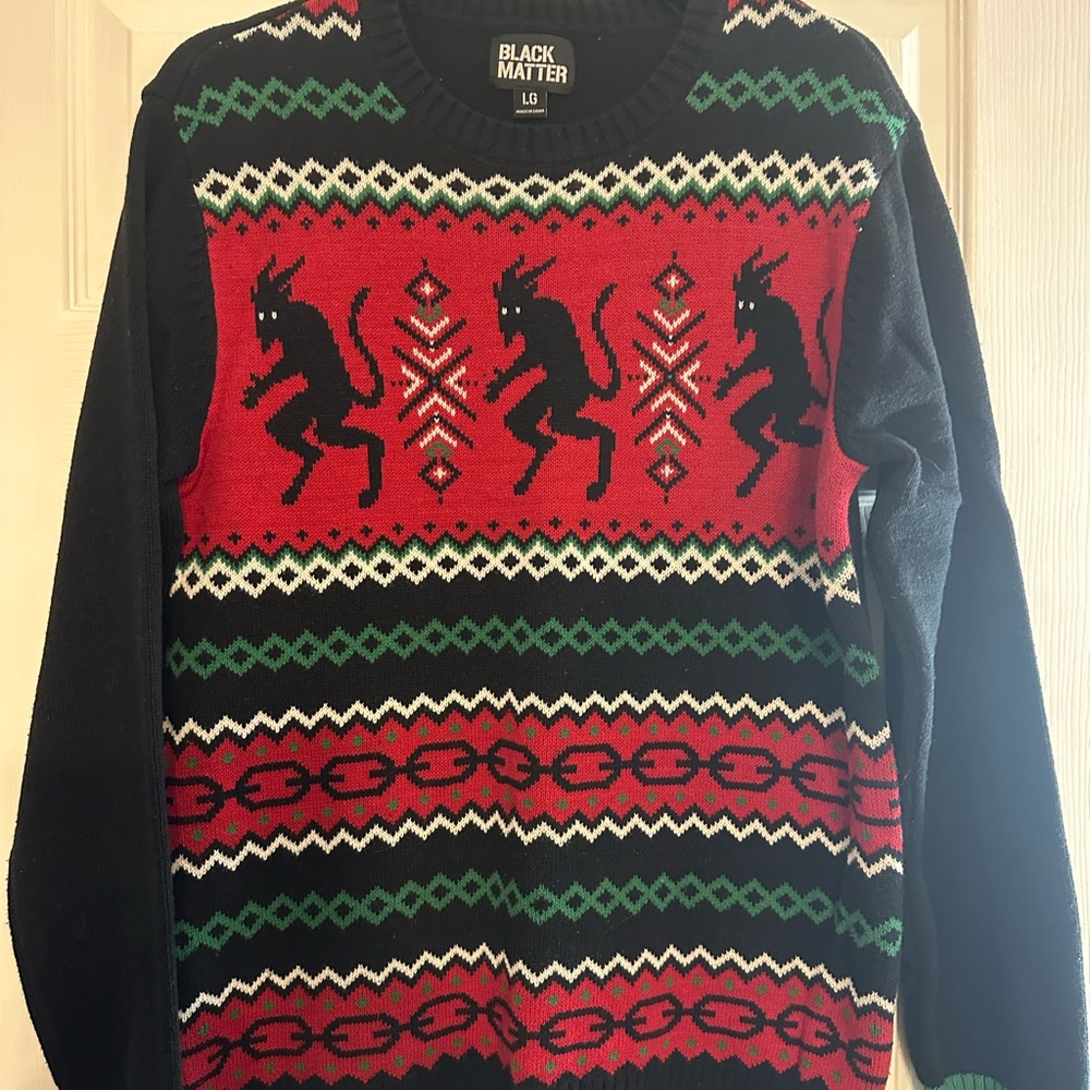 Black Matter Men's Holiday Sweater - Red, Black, and Green
